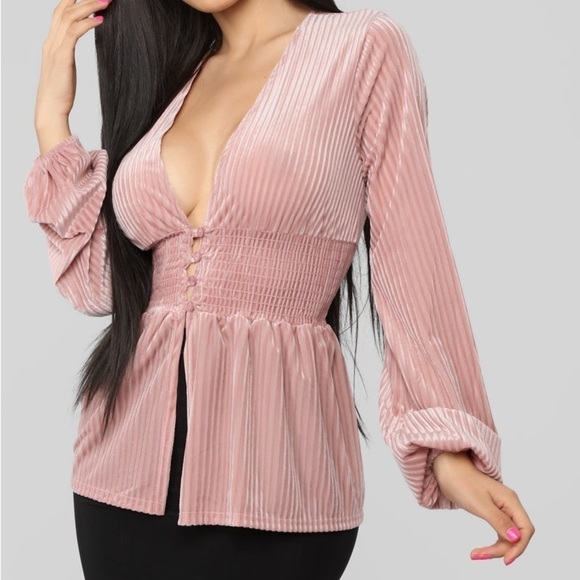 FASHION nova mauve must v love peplum top - Picture 1 of 3
